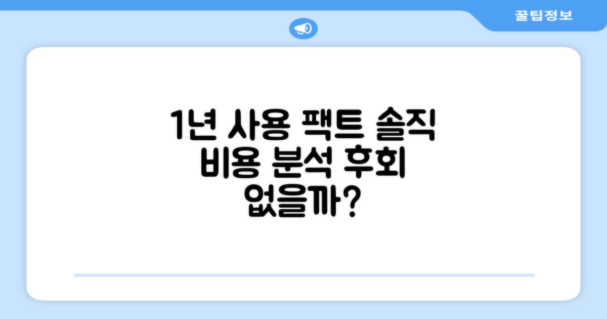 1년 사용, 비용 분석