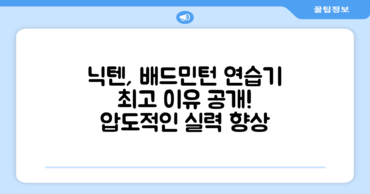 닉텐, 왜 배드민턴 연습기로 최고일까?