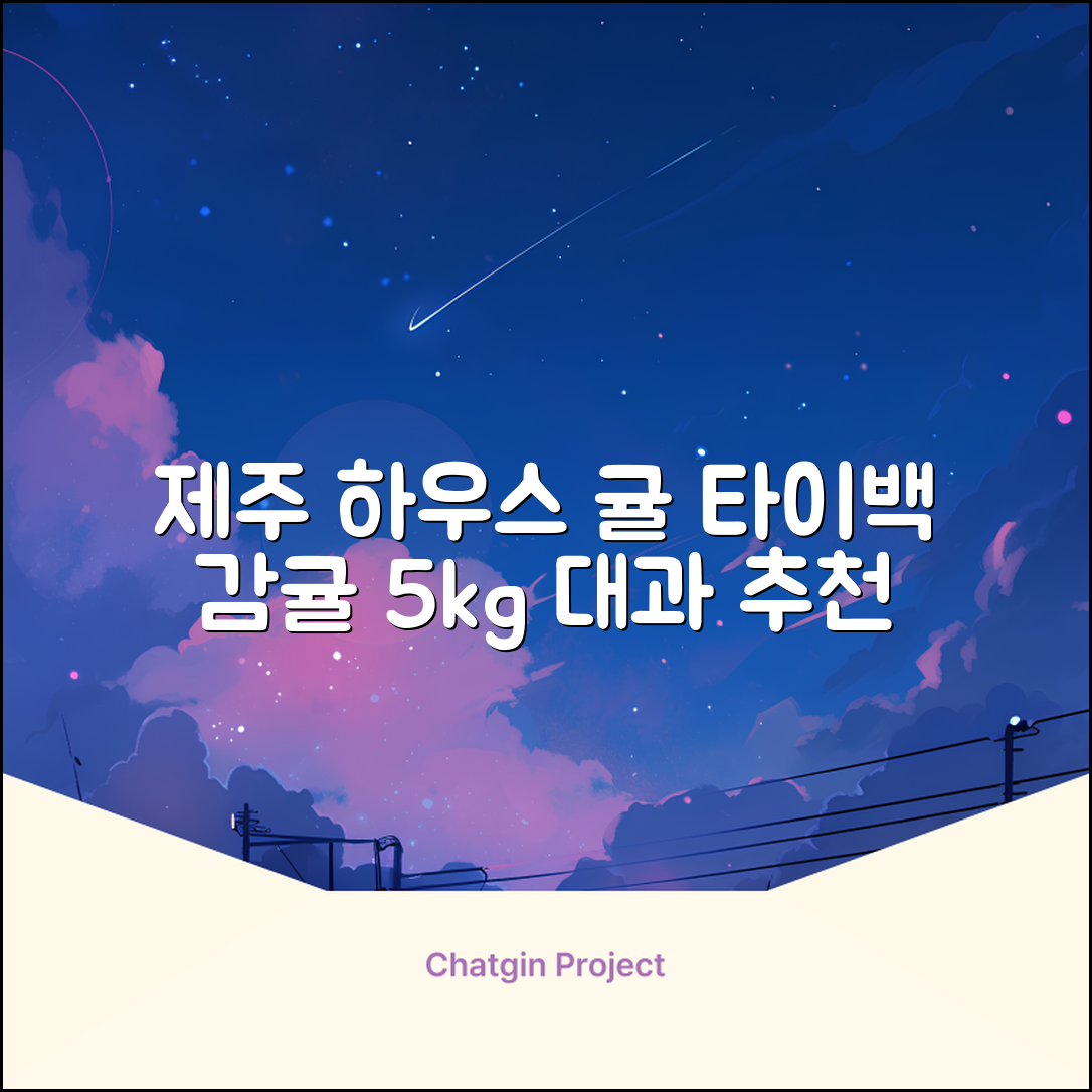 [산지당도선별] 제주 명품 하우스 귤 타이백 감귤, 1박스, 5kg 대과 추천 리뷰