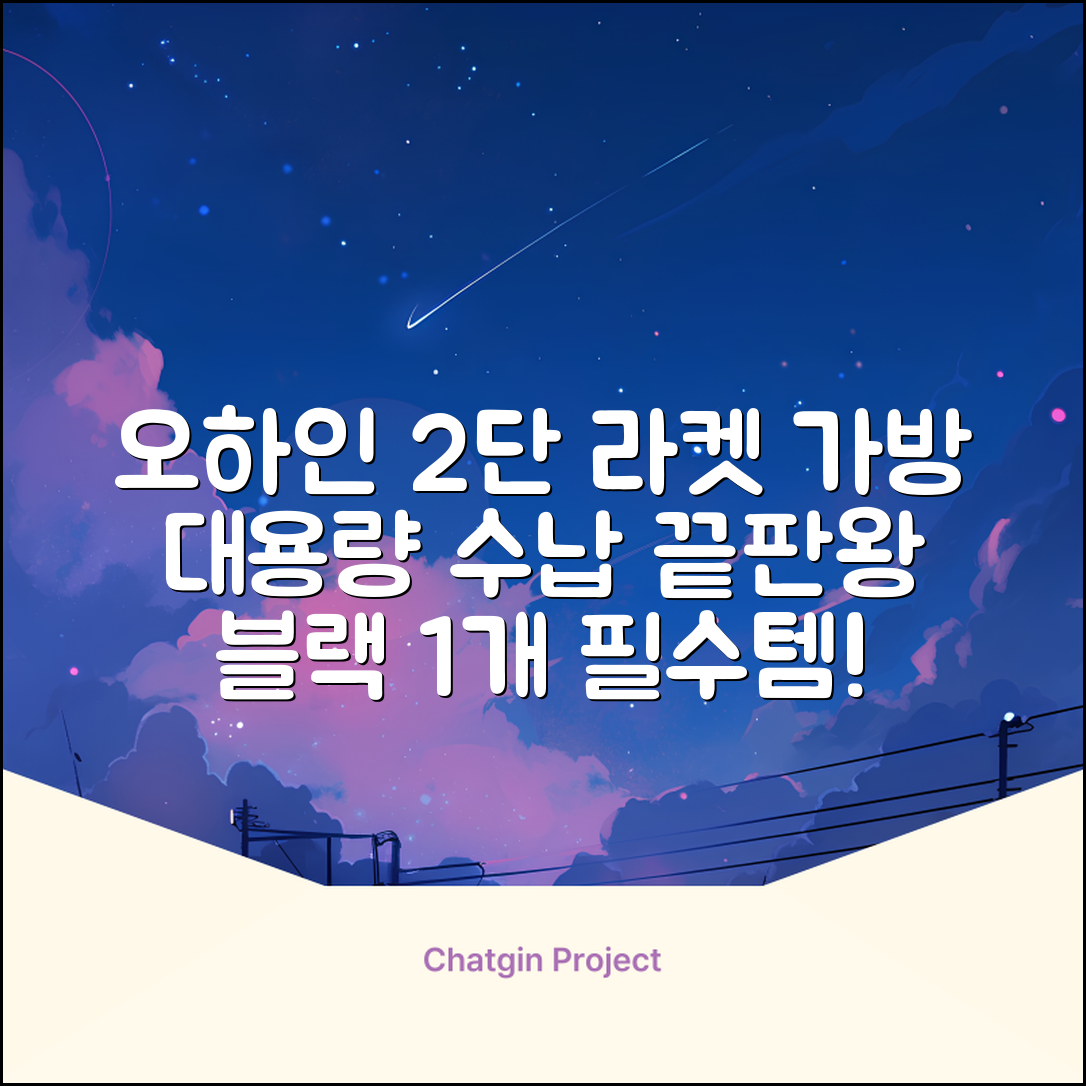 오하인 배드민턴 테니스 스쿼시 2단 대용량 라켓 가방, 블랙, 1개 추천 리뷰